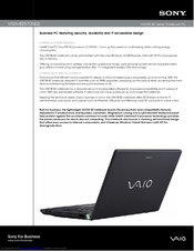 Sony VAIO VGN-BZ570N02 Specifications