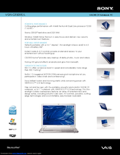 Sony VAIO VGN-CR309E/L Specifications
