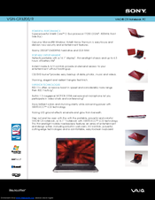 Sony VAIO VGN-CR320E/R Specifications