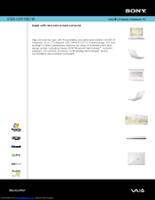 Sony VAIO VGN-CR510E/W Specifications