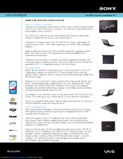 Sony VAIO VGN-CR525E/B Specifications