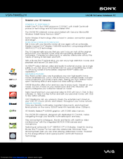 Sony VAIO VGN-FW450J/H Specifications