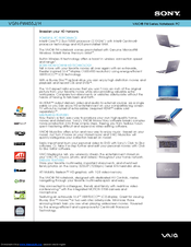 Sony VAIO VGN-FW455J/H Specifications