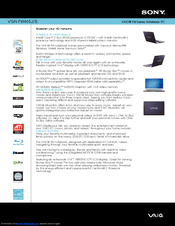 Sony VAIO VGN-FW465J/B Specifications