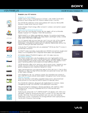 Sony VAIO VGN-FW485J/B Specifications