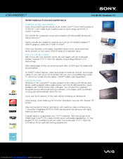 Sony VAIO VGN-NW250T Specifications