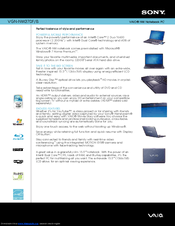 Sony VGN-NW270F - VAIO NW Series Specifications