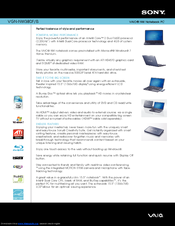 Sony VAIO VGN-NW380F Specifications