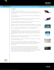 Sony VAIO VGN-P610G Specifications