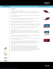 Sony VAIO VGN-P610R Specifications