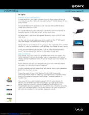 Sony VAIO VGN-P699E Specifications