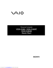 Sony VAIO VGN-S380 Quick Start Manual