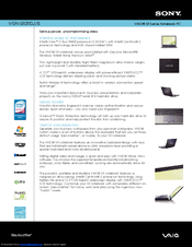 Sony VAIO VGN-SR250J Specifications