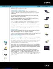 Sony VGN-SR410J/B Specifications