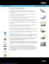 Sony VGN-SR410J/H Specifications