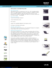 Sony VGNSR490DAB - VAIO SR Series Specifications