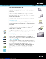 Sony VAIO VGN-SR530G/H Specifications