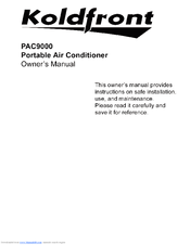 Koldfront PAC9000W Owner's Manual