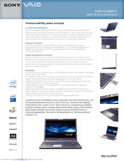 Sony VAIO VGN-SZ260P/C Specifications