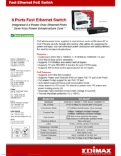 Edimax ES-5844P Specifications
