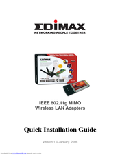 Edimax EW-7608Pg Quick Install Manual