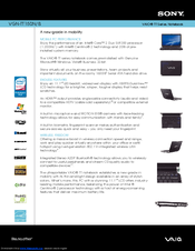 Sony VGN-TT150N/B Specifications
