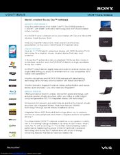 Sony VGN-TT180N/B Specifications