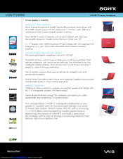 Sony VAIO VGN-TT190EIR Specifications