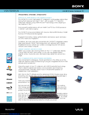 Sony VAIO VGN-TZ250N/B Specifications