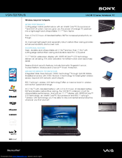 Sony VAIO VGN-TZ270N/B Specifications