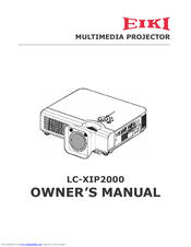 Eiki LC-XIP2000 Owner's Manual