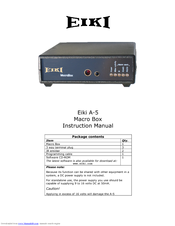Eiki A-5 Instruction Manual