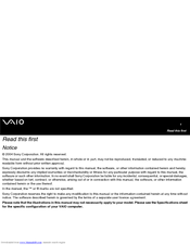 Sony VGN-U750P VAIO Read This First Manual
