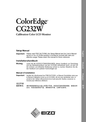 Eizo EIZO ColorEdge CG241W Setup Manual
