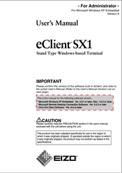 Eizo ECLIENT SX1 - ADMINISTRATOR'S MANUALS User Manual