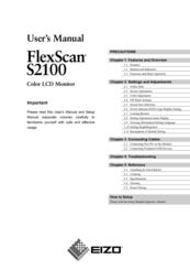 Eizo FlexScan S2100 User Manual