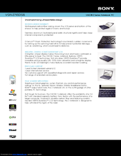 Sony VGNZ790DGB - VAIO Z Series Specifications