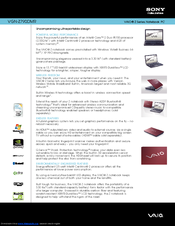 Sony VGN-Z790DMR Specifications