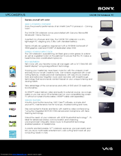 Sony VPCCW22FX Specifications