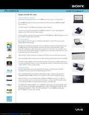 Sony VAIO VPCCW23FX/B Specifications