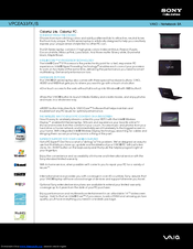 Sony VAIO VPCEA33FX/B Specifications