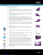 Sony VPCEA33FX/V Specifications