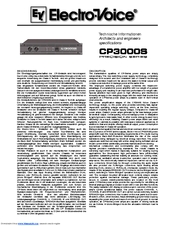 Electro-Voice Compact Precision CP3000S Specifications