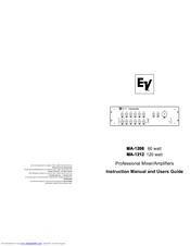 Electro-Voice Mixer Amplifier MA-1212 Instruction Manual And Users Manual