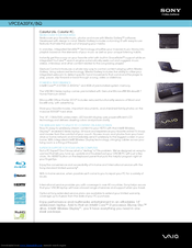 Sony VPCEA3SFX/BQ Specifications