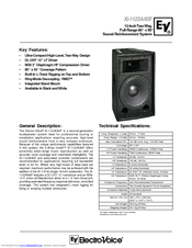 Electro-Voice Xi Series Xi-1122A/85F Technical Specifications