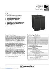 Electro-Voice FRi+ 181S Technical Specifications