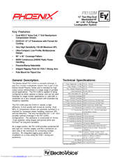 Electro-Voice Phoenix PX1122M Technical Specifications