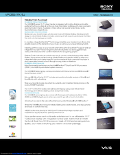 Sony VAIO VPCEB31FX/BJ Specifications