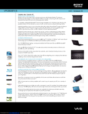 Sony VAIO VPCEB3BFX/B Specifications